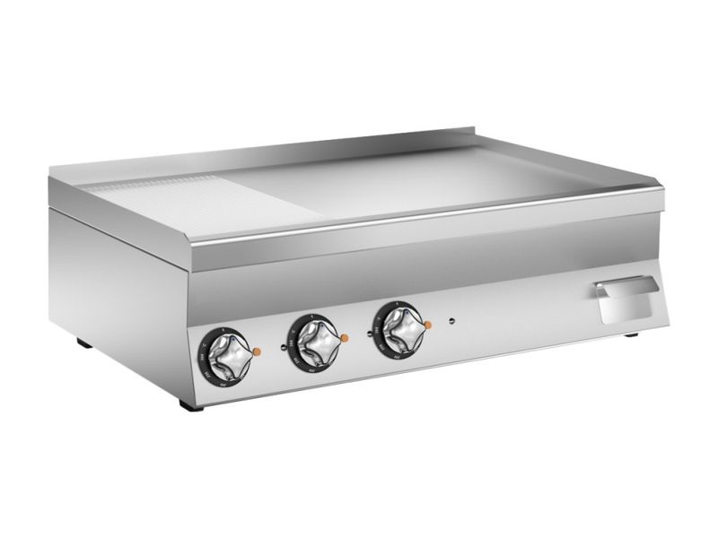 Mareno FT610EM Flatgrill 1000 mm, elektrisk, 2/3 glatt og 1/3 riflet støpejern